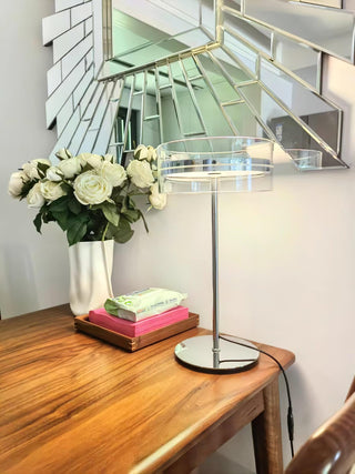 Lioreette Lampe de Table en Chrome Et Verre