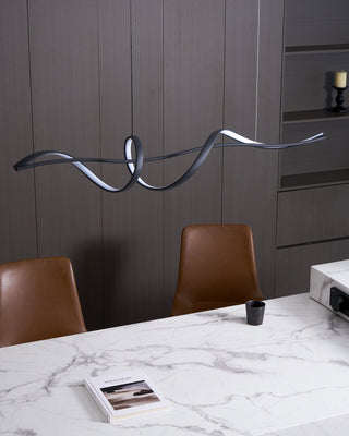 Aveline Suspension moderne LED Wave noire-Luire