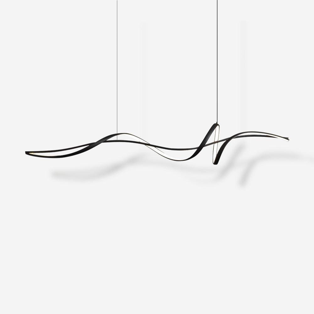 Aveline Modern Black LED Wave Pendant Light-Neutral Decor