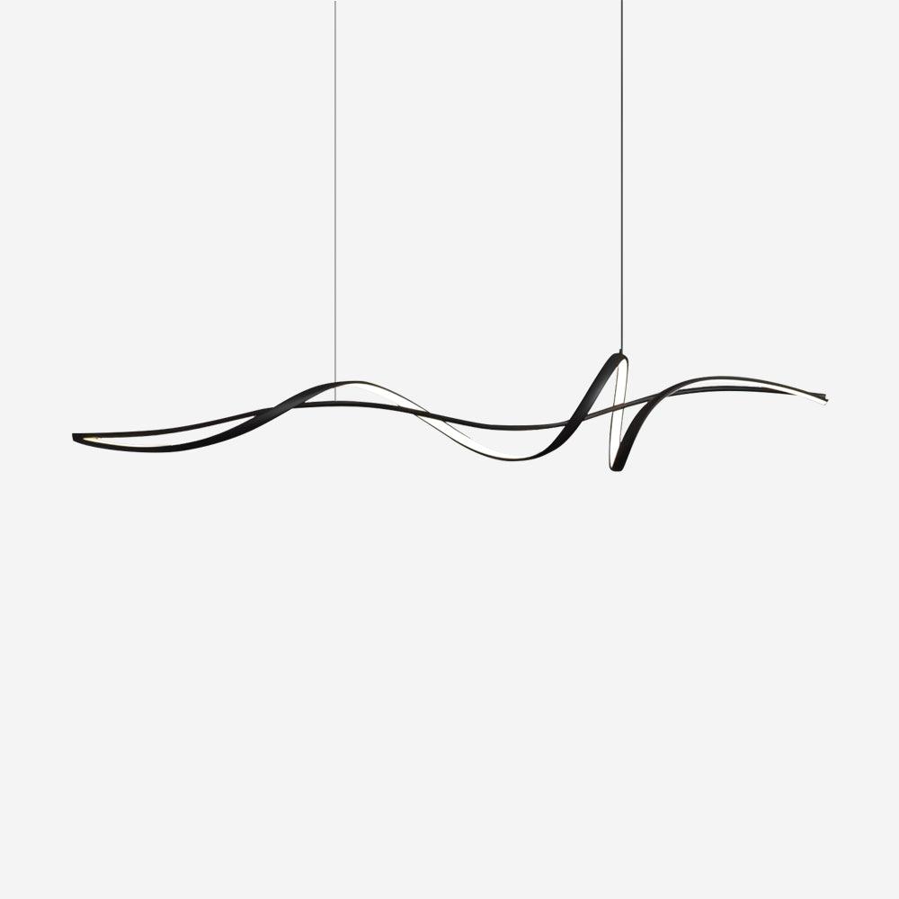 Aveline Modern Black LED Wave Pendant Light-Neutral Decor