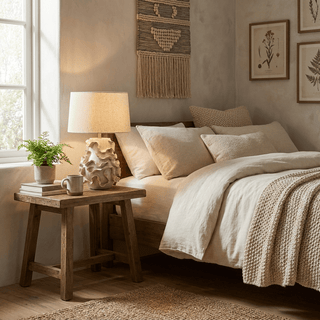 Increspa Ruffled Ceramic Table Lamp-Neutral Decor