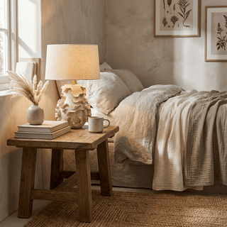 Increspa Ruffled Ceramic Table Lamp-Neutral Decor