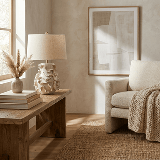 Increspa Ruffled Ceramic Table Lamp-Neutral Decor