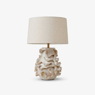 Increspa Ruffled Ceramic Table Lamp-Neutral Decor