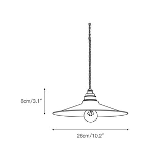 Zotheira Suspension Métal Plat Industriel Vintage