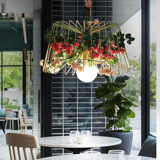 Arisha Moderne Fleur LED Suspension Verre/Métal Chambre À Coucher