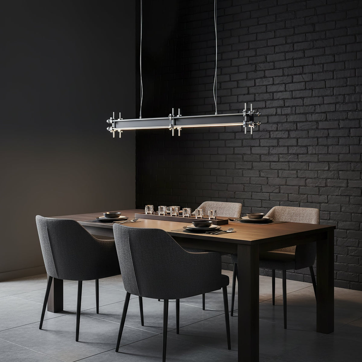 Industrial Axis Linear Pendant Lamp-Neutral Decor