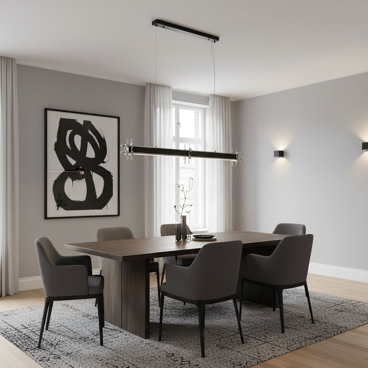 Industrial Axis Linear Pendant Lamp-Neutral Decor