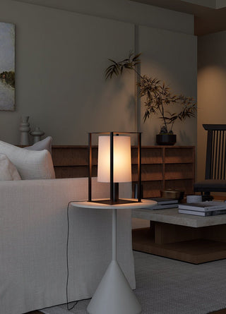 Industrial Cage Frame Table Lamp-Neutral Decor