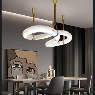 Luste Lampe Suspendue À Boucle Fermée en Albâtre