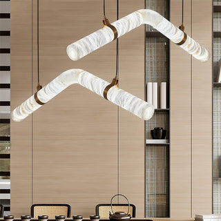 Luste Lampe Suspendue À Boucle Fermée en Albâtre