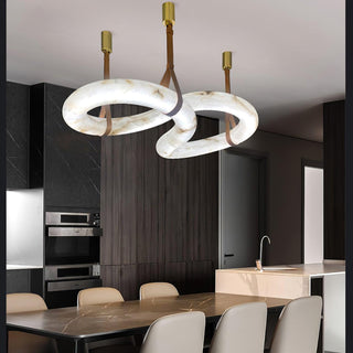 Luste Lampe Suspendue À Boucle Fermée en Albâtre