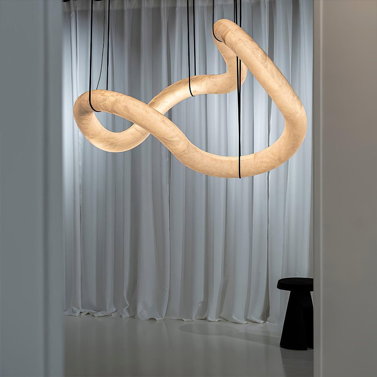 Luste Lampe Suspendue À Boucle Fermée en Albâtre