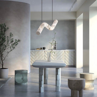 Luste Lampe Suspendue À Boucle Fermée en Albâtre