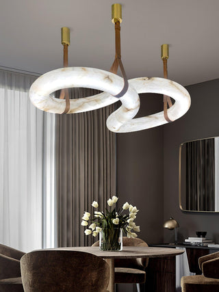 Luste Lampe Suspendue À Boucle Fermée en Albâtre
