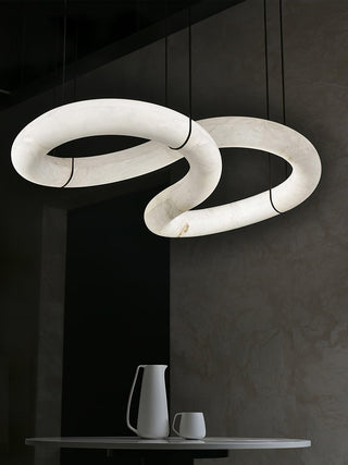 Luste Lampe Suspendue À Boucle Fermée en Albâtre
