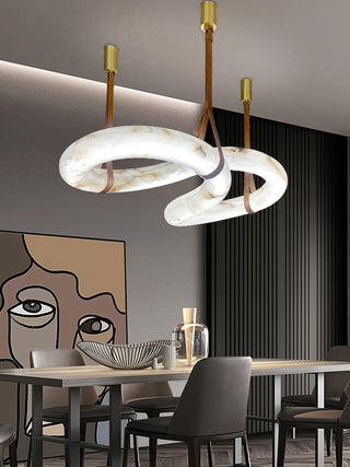 Luste Lampe Suspendue À Boucle Fermée en Albâtre