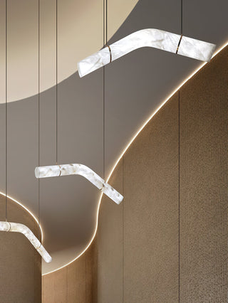 Luste Lampe Suspendue À Boucle Fermée en Albâtre