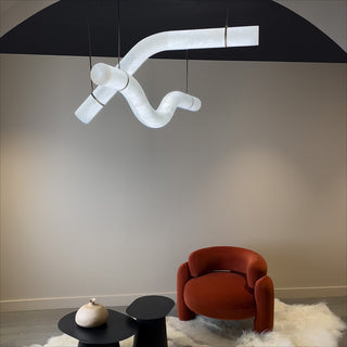 Luste Lampe Suspendue À Boucle Fermée en Albâtre