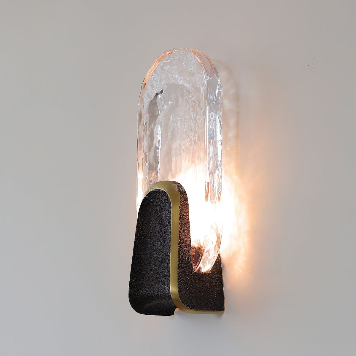 Side view of the Ingot Wall Lamp, showing its depth and structure.