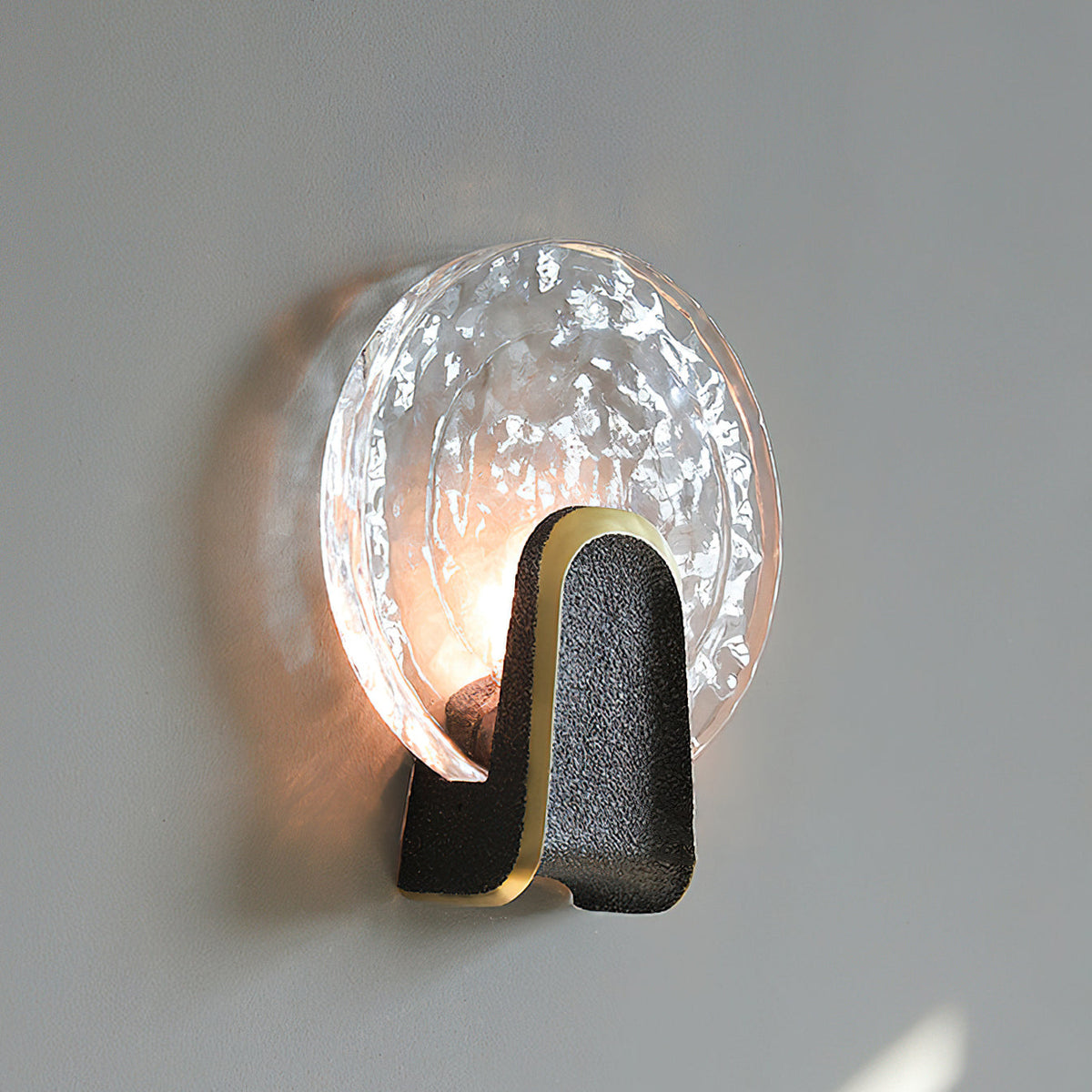 Ingot Wall Lamp shown in black finish with clear glass.