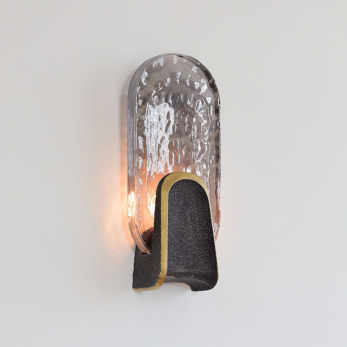 The Ingot Wall Lamp installed on a wall, highlighting its design.