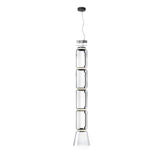 Valentina Luminaires Suspensions LED Cylindre Minimalisme Métal/Verre Transparent Salon/Chambre à Coucher