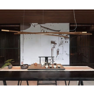 Aurora Lustre Bois Linéaire LED