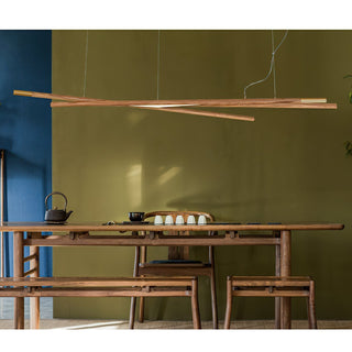 Aurora Lustre Bois Linéaire LED