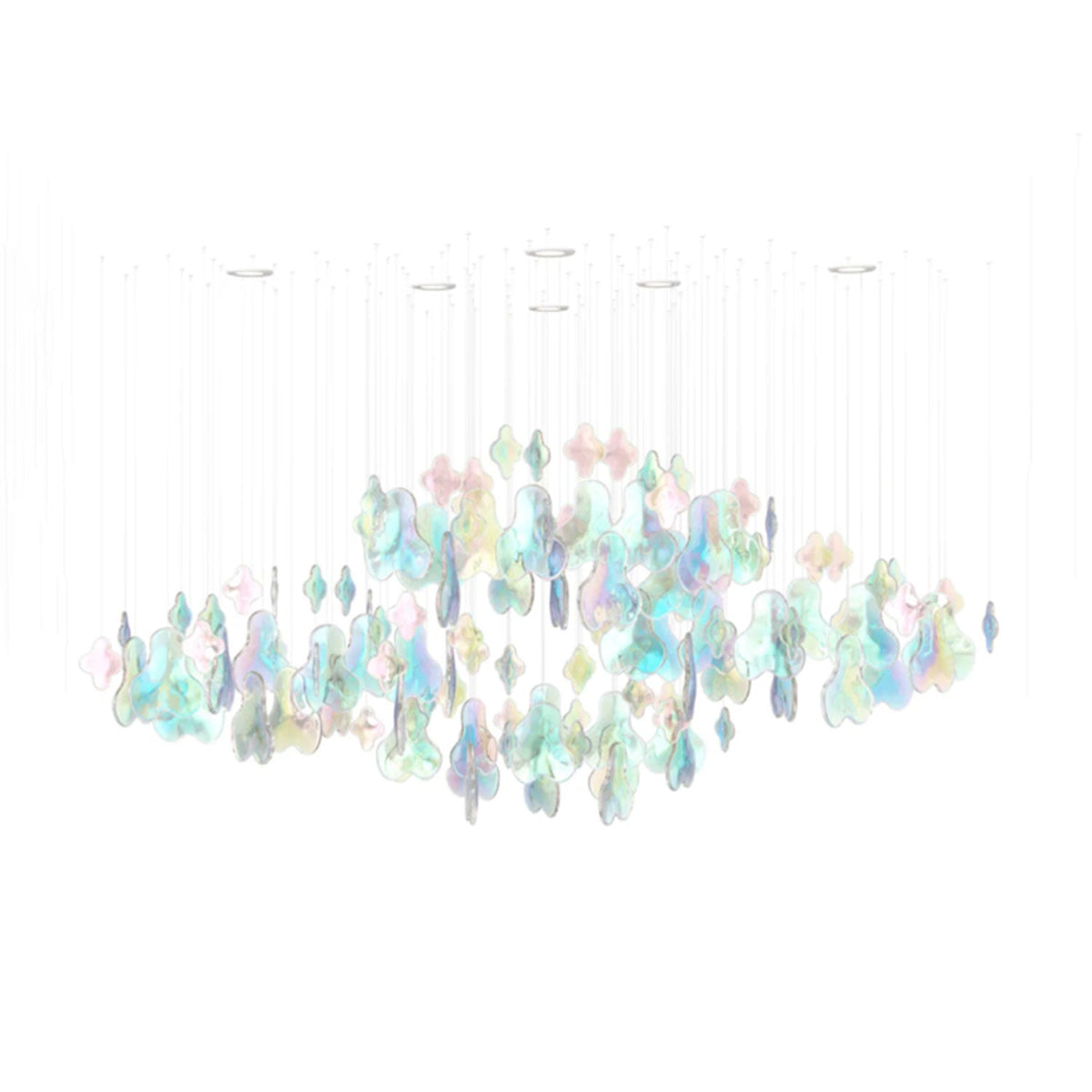 Iris Iridescent Blossom Chandelier-Neutral Decor