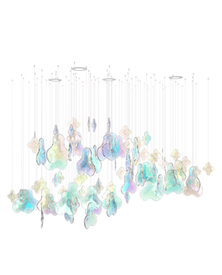 Iris Iridescent Blossom Chandelier-Neutral Decor