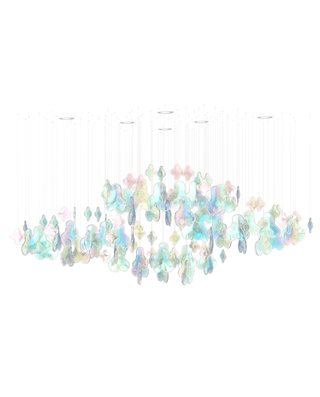 Iris Iridescent Blossom Chandelier-Neutral Decor