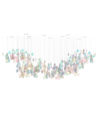 Iris Iridescent Blossom Chandelier-Neutral Decor