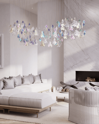 Iris Iridescent Blossom Chandelier-Neutral Decor