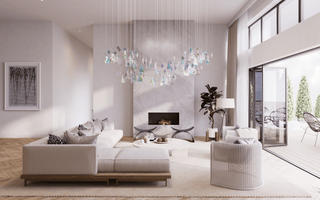 Iris Iridescent Blossom Chandelier-Neutral Decor