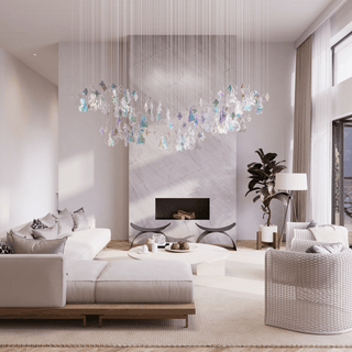 Iris Iridescent Blossom Chandelier-Neutral Decor