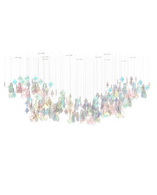 Iris Iridescent Blossom Chandelier-Neutral Decor