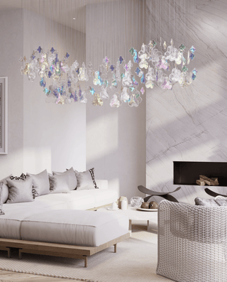 Iris Iridescent Blossom Chandelier-Neutral Decor