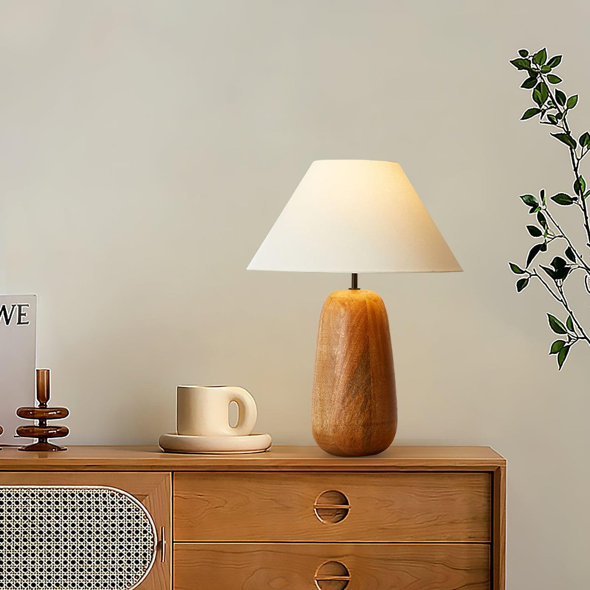 Syloraya Lampe de Table en Bois Moderne