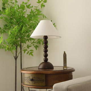 Lennox Bois Et Tissu Lampe de Table Élégante