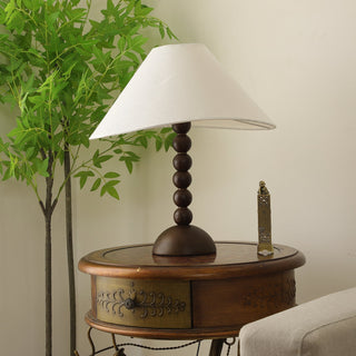 Lennox Bois Et Tissu Lampe de Table Élégante