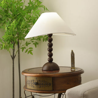Lennox Bois Et Tissu Lampe de Table Élégante