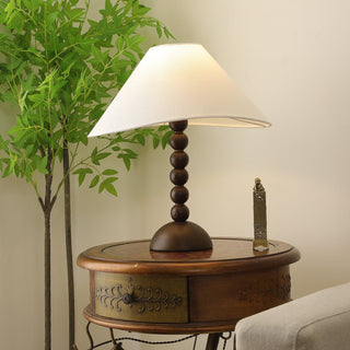 Lennox Bois Et Tissu Lampe de Table Élégante
