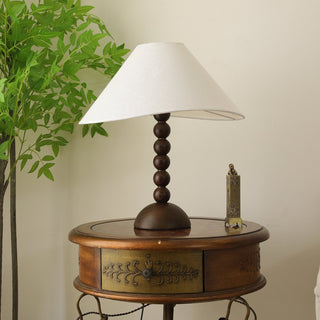 Lennox Bois Et Tissu Lampe de Table Élégante