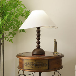 Lennox Bois Et Tissu Lampe de Table Élégante