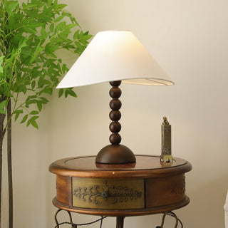 Lennox Bois Et Tissu Lampe de Table Élégante