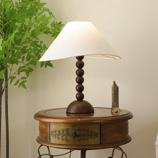 Lennox Bois Et Tissu Lampe de Table Élégante