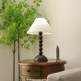 Lennox Bois Et Tissu Lampe de Table Élégante