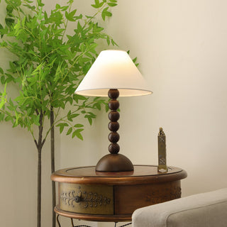 Lennox Bois Et Tissu Lampe de Table Élégante
