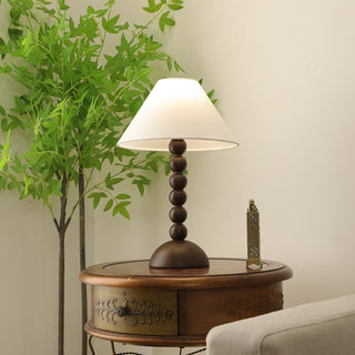 Lennox Bois Et Tissu Lampe de Table Élégante